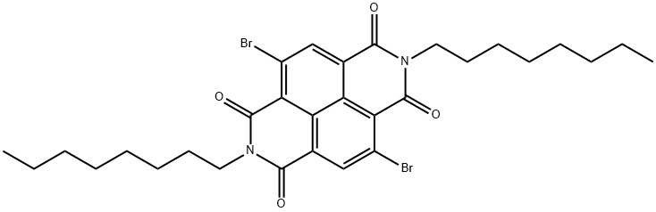 2,6-ジブロモ-N,N'-ジ-n-オクチル-1,8:4,5-ナフタレンテトラカルボキシジイミド 化学構造式