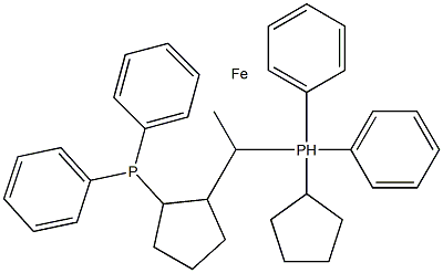 (1S)-1-(diphenylphosphino)-2-[(1R)-1-(diphenylphosphino)ethyl]-Ferrocene Struktur