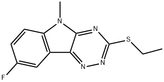5H-1,2,4-Triazino[5,6-b]indole,3-(ethylthio)-8-fluoro-5-methyl-(9CI) 结构式