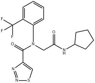 1,2,3-Thiadiazole-4-carboxamide,N-[2-(cyclopentylamino)-2-oxoethyl]-N-[2-(trifluoromethyl)phenyl]-(9CI) 结构式