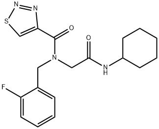 1,2,3-Thiadiazole-4-carboxamide,N-[2-(cyclohexylamino)-2-oxoethyl]-N-[(2-fluorophenyl)methyl]-(9CI) 结构式