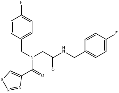 1,2,3-Thiadiazole-4-carboxamide,N-[(4-fluorophenyl)methyl]-N-[2-[[(4-fluorophenyl)methyl]amino]-2-oxoethyl]-(9CI) 结构式