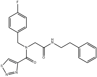 1,2,3-Thiadiazole-4-carboxamide,N-[(4-fluorophenyl)methyl]-N-[2-oxo-2-[(2-phenylethyl)amino]ethyl]-(9CI) 结构式