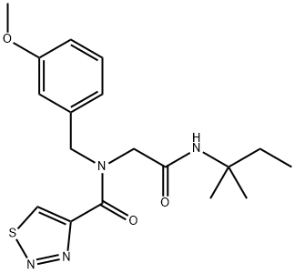 1,2,3-Thiadiazole-4-carboxamide,N-[2-[(1,1-dimethylpropyl)amino]-2-oxoethyl]-N-[(3-methoxyphenyl)methyl]-(9CI) 结构式