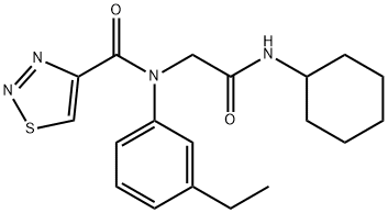 1,2,3-Thiadiazole-4-carboxamide,N-[2-(cyclohexylamino)-2-oxoethyl]-N-(3-ethylphenyl)-(9CI) 结构式