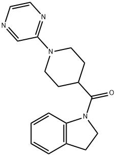 1H-Indole,2,3-dihydro-1-[(1-pyrazinyl-4-piperidinyl)carbonyl]-(9CI) 结构式