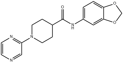 4-Piperidinecarboxamide,N-1,3-benzodioxol-5-yl-1-pyrazinyl-(9CI) 结构式