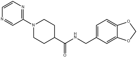 4-Piperidinecarboxamide,N-(1,3-benzodioxol-5-ylmethyl)-1-pyrazinyl-(9CI) 结构式