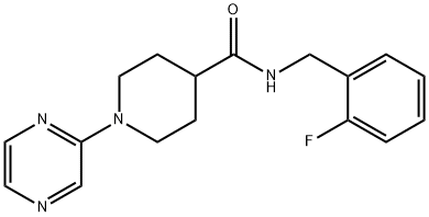 4-Piperidinecarboxamide,N-[(2-fluorophenyl)methyl]-1-pyrazinyl-(9CI) 结构式
