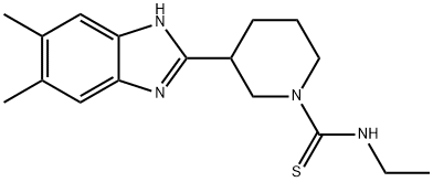 1-Piperidinecarbothioamide,3-(5,6-dimethyl-1H-benzimidazol-2-yl)-N-ethyl-(9CI) 结构式