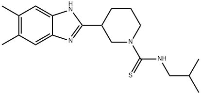 1-Piperidinecarbothioamide,3-(5,6-dimethyl-1H-benzimidazol-2-yl)-N-(2-methylpropyl)-(9CI) 结构式