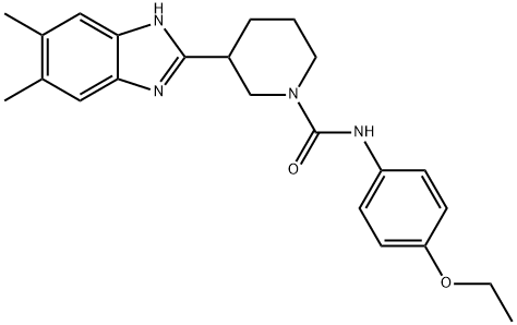 1-Piperidinecarboxamide,3-(5,6-dimethyl-1H-benzimidazol-2-yl)-N-(4-ethoxyphenyl)-(9CI) 结构式