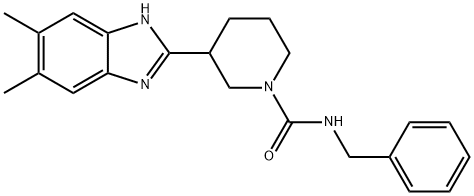 1-Piperidinecarboxamide,3-(5,6-dimethyl-1H-benzimidazol-2-yl)-N-(phenylmethyl)-(9CI) 结构式