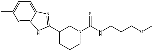 1-Piperidinecarbothioamide,N-(3-methoxypropyl)-3-(5-methyl-1H-benzimidazol-2-yl)-(9CI) 结构式