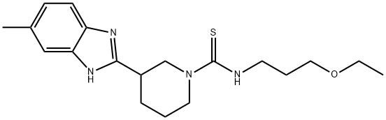 1-Piperidinecarbothioamide,N-(3-ethoxypropyl)-3-(5-methyl-1H-benzimidazol-2-yl)-(9CI) 结构式