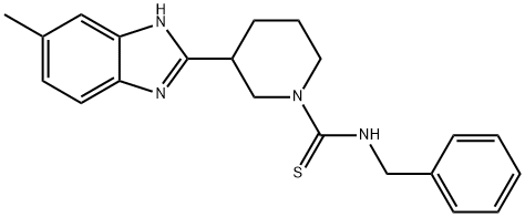 1-Piperidinecarbothioamide,3-(5-methyl-1H-benzimidazol-2-yl)-N-(phenylmethyl)-(9CI) 结构式