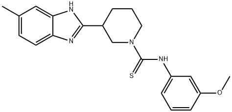1-Piperidinecarbothioamide,N-(3-methoxyphenyl)-3-(5-methyl-1H-benzimidazol-2-yl)-(9CI) 结构式
