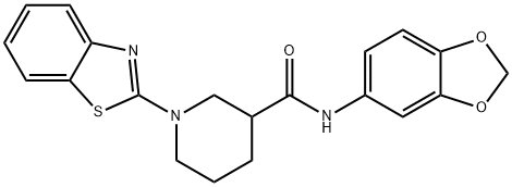 3-Piperidinecarboxamide,N-1,3-benzodioxol-5-yl-1-(2-benzothiazolyl)-(9CI) 结构式