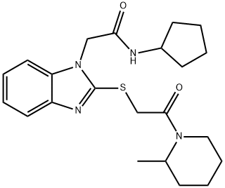 1H-Benzimidazole-1-acetamide,N-cyclopentyl-2-[[2-(2-methyl-1-piperidinyl)-2-oxoethyl]thio]-(9CI) 结构式