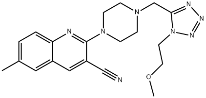 3-Quinolinecarbonitrile,2-[4-[[1-(2-methoxyethyl)-1H-tetrazol-5-yl]methyl]-1-piperazinyl]-6-methyl-(9CI) 结构式