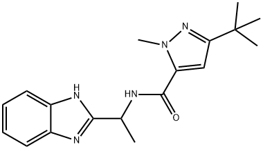 1H-Pyrazole-5-carboxamide,N-[1-(1H-benzimidazol-2-yl)ethyl]-3-(1,1-dimethylethyl)-1-methyl-(9CI) 结构式