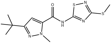 1H-Pyrazole-5-carboxamide,3-(1,1-dimethylethyl)-1-methyl-N-[3-(methylthio)-1,2,4-thiadiazol-5-yl]-(9CI) 结构式