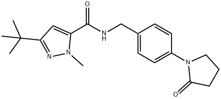 1H-Pyrazole-5-carboxamide,3-(1,1-dimethylethyl)-1-methyl-N-[[4-(2-oxo-1-pyrrolidinyl)phenyl]methyl]-(9CI) 结构式