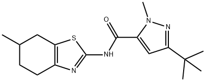 1H-Pyrazole-5-carboxamide,3-(1,1-dimethylethyl)-1-methyl-N-(4,5,6,7-tetrahydro-6-methyl-2-benzothiazolyl)-(9CI) 结构式