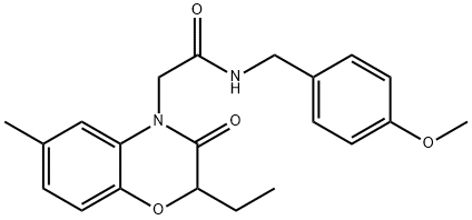 4H-1,4-Benzoxazine-4-acetamide,2-ethyl-2,3-dihydro-N-[(4-methoxyphenyl)methyl]-6-methyl-3-oxo-(9CI) 结构式