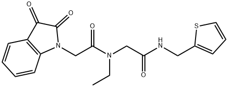 1H-Indole-1-acetamide,N-ethyl-2,3-dihydro-2,3-dioxo-N-[2-oxo-2-[(2-thienylmethyl)amino]ethyl]-(9CI) 结构式