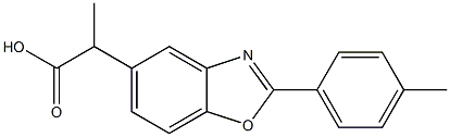 α-Methyl-2-(4-methylphenyl)-5-benzoxazoleacetic acid 结构式