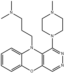N,N-Dimethyl-1-(4-methyl-1-piperazinyl)-7-nitro-10H-pyridazino[4,5-b][1,4]benzoxazine-10-propan-1-amine 结构式