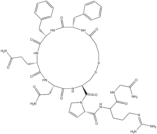 vasopressin, 1-deamino-2-Phe-7-(3,4-dehydro)Pro-8-Arg- 结构式
