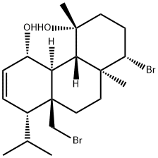 (1S)-1β-Bromo-4,10aβ-dimethyl-8β-isopropyl-8aα-(bromomethyl)-1,2,3,4,4aα,4bβ,5,8,8a,9,10,10a-dodecahydrophenanthrene-4β,5β-diol 结构式