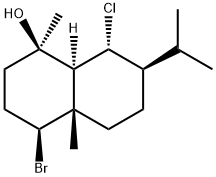 (1R,8aβ)-4α-Bromo-8β-chlorodecahydro-1,4aα-dimethyl-7α-isopropylnaphthalen-1-ol 结构式