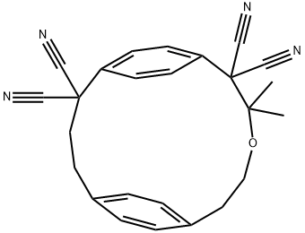 12,12-Dimethyl-11-oxatricyclo[12.2.2.25,8]icosa-5,7,14,16(1),17,19-hexene-2,2,13,13-tetracarbonitrile Structure
