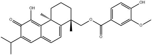3-Methoxy-4-hydroxybenzoic acid 11-hydroxy-12-oxoabieta-5,7,9(11),13-tetraene-19-yl ester Structure
