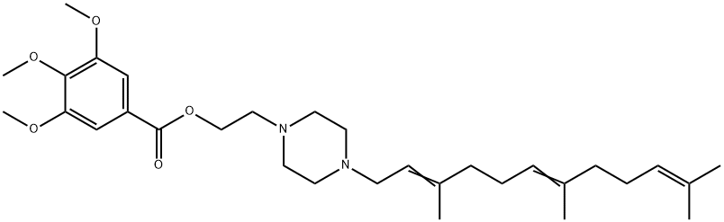 2-[4-(3,7,11-Trimethyl-2,6,10-dodecatrienyl)-1-piperazinyl]ethyl=3,4,5-trimethoxybenzoate 结构式