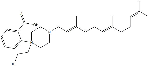 2-[4-(3,7,11-Trimethyl-2,6,10-dodecatrienyl)-1-piperazinyl]ethyl=benzoate Structure