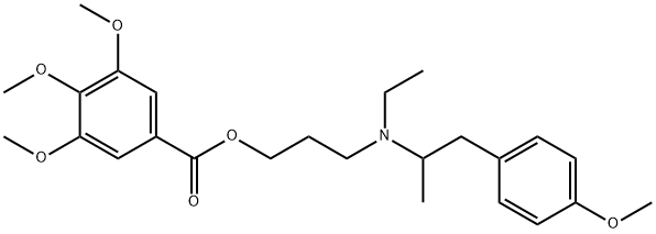 3,4,5-Trimethoxybenzoic acid 3-[ethyl(4-methoxy-α-methylphenethyl)amino]propyl ester 结构式