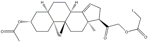 (17α)-3β,21-Dihydroxy-5β-pregn-14-en-20-one 3-acetate 21-iodoacetate 结构式