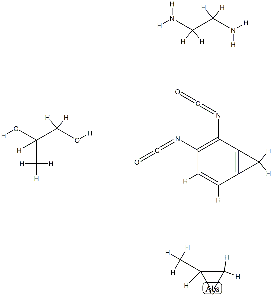 聚亚甲基聚亚苯基异氰酸酯与1,2-乙二胺、甲基环氧乙烷和1,2-丙二醇的聚合物, 67815-87-6, 结构式