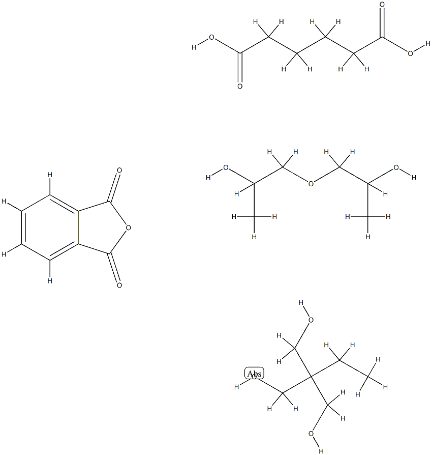己二酸与2-乙基-2-(羟甲基)-1,3-丙二醇、1,3-异苯并呋喃二酮和1,1’-氧代双[2-丙醇]的聚合物, 68133-07-3, 结构式