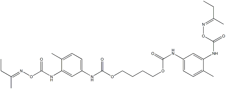Poly(oxy-1,4-butanediyl), .alpha.-4(or 6)-methyl-3-(1-methylpropylidene)aminooxycarbonylaminophenylaminocarbonyl-.omega.-4(or 6)-methyl-3-(1-methylpropylidene)aminooxycarbonylaminophenylaminocarbonyloxy- 结构式