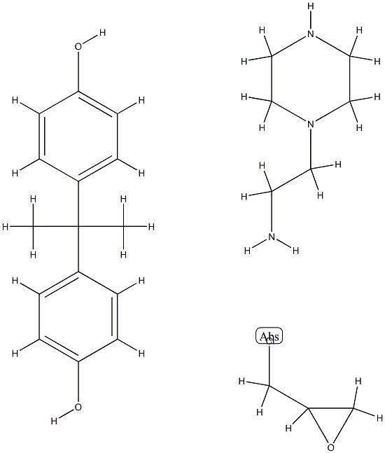 Phenol, 4,4-(1-methylethylidene)bis-, polymer with (chloromethyl)oxirane and 1-piperazineethanamine Structure