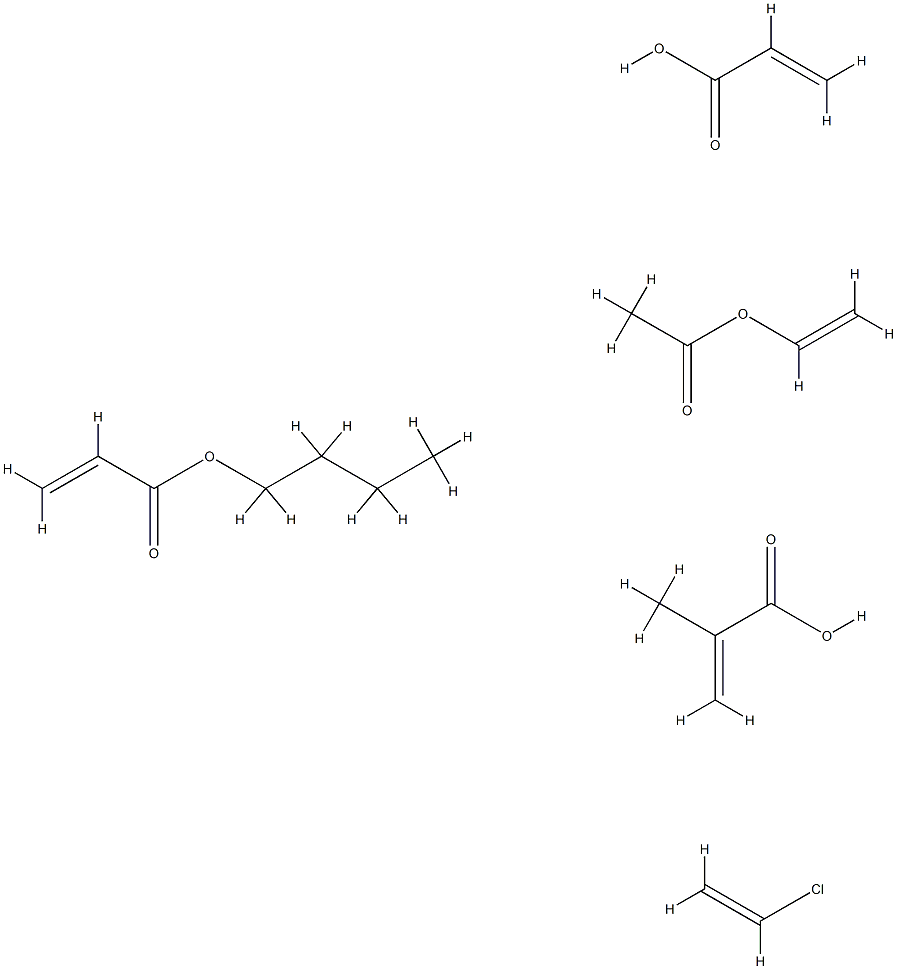 2-Propenoic acid, 2-methyl-, polymer with butyl 2-propenoate, chloroethene, ethenyl acetate and 2-propenoic acid Structure