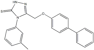 s-Triazole-2-thiol, 5-(4-biphenoxymethyl)-1-(m-tolyl)- 结构式