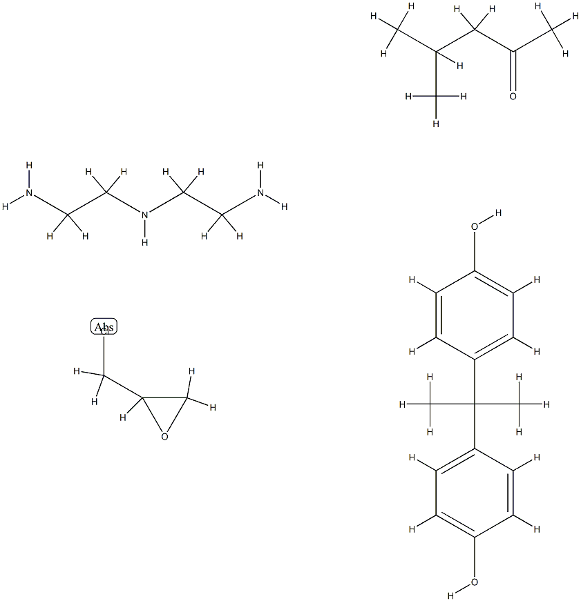 4,4'-(1-甲基亚乙基)二苯酚与环氧氯丙烷的聚合物与N-(2-氨基乙基)-1,2-乙二胺和4-甲基-2-戊酮的反应产物 结构式