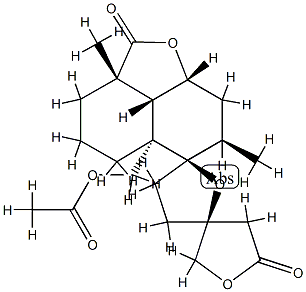 (2''aS,3S,5'R,8''aα,8''bα)-Decahydro-5''aβ-acetoxymethyl-2''a,7''α-dimethyldispiro[furan-3(2H),2'(5'H)-furan-5',6''-[6H]naphtho[1,8-bc]furan]-2'',5(2''aH,4H)-dione 结构式