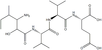 N-(3-Amino-2-hydroxy-4-methylhexanoyl)-L-Val-L-Val-L-Glu-OH 结构式